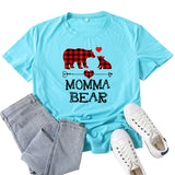Boy Mama T Shirt Mama Bear Mother Pattern Printed Short Sleeve T-shirt