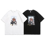 Men T Shirt Summer Casual Tops Men's Clothes Summer Wear Vintage Men's round Neck Short Sleeve Casual Loose Hip Hop Character Print