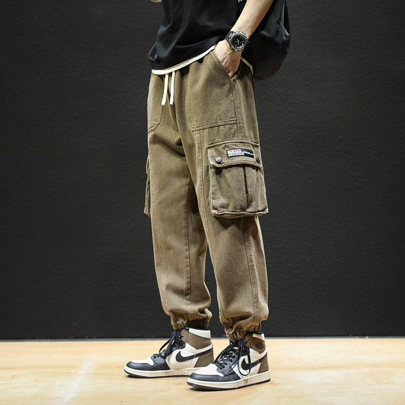 Men Cargo Pants Overalls Men's Spring Loose Casual Pants Men