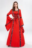 Vintage Empire Waist Dress Medieval Square Collar Lace up Vintage Dress