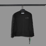 Off White Long Sleeve Round Neck Sweater Autumn And Winter Square Printing Crew Neck Pullover Sweatshirt