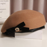 Kentucky Derby Hats Female Autumn and Winter Woolen Beret