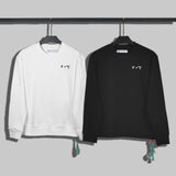 Off White Sweatshirts Long Sleeve round Neck Sweater for Autumn and Winter Embroidered Small Icon Back Texture round Neck Sweater