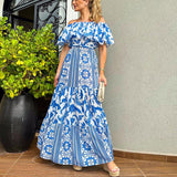Women Bohemian Dress Spring/Summer Printed Dress for Woman Female