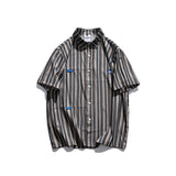 Men's T Shirt Summer Casual Tops Men's Summer Vintage Vertical Stripes Neutral Short-Sleeved Shirt Men's and Women's New Short-Sleeved Shirt
