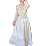 Fairy Dress Pearl Butterfly Big Swing Hollow Heart Machine Midriff Outfit Sweet French Dress