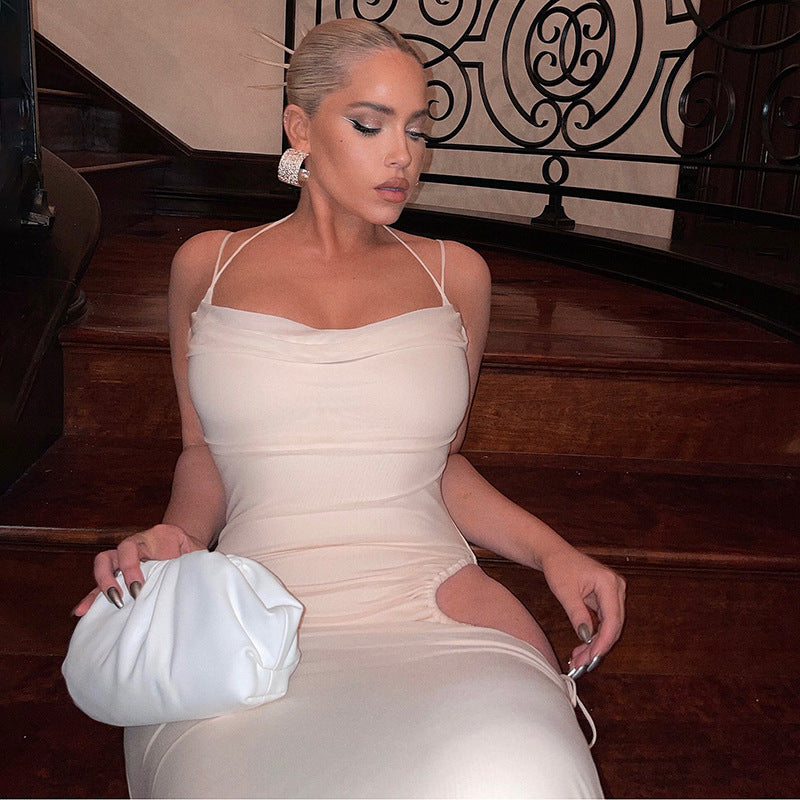 Body Fitting Dresses Sexy Slim Dress Cutout Sling Dress