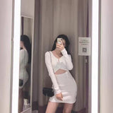 Women Exotic Dresses I Summer Sexy Hollow out V-neck Short Sleeve Dress
