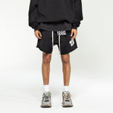 Rrr123 Shorts Summer Vintage Print Drawstring Loose Cotton Sports Shorts