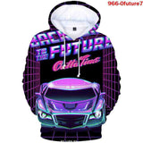 Back to the Future Costume Printed Sweater Spring and Autumn plus Velvet Full Color Hoodie Casual Top