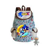 Sonic Backpack Hedgehog Sonic Backpack Cute Pattern Drawstring Backpack