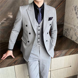 Double Brewed Seersucker Suit Men's Casual Slim Fit Blazer