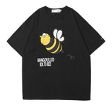 Men's T Shirt Summer Casual Tops Cartoon Rice Pink Printed Short Sleeve T-shirt Men's round Neck Half Sleeve Trendy Loose Half Sleeve T-shirt