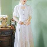 Women cottagecore Dress Retro Design Skirt