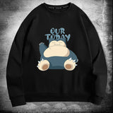 Men and Women Pokemon Pikachu Hoodie Pokémon Snorlax round Neck Sweater