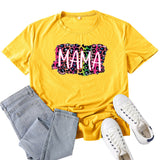 Boy Mama T Shirts Color Leopard Mama Printed T-shirt