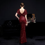 Sequin Evening Dress Elegant Evening Party Dress for Women Autumn
