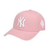 La 59fifty Hats MLB Baseball Cap Side Seam Label Golden Edge Men's and Women's Hard Top NY Peaked Cap