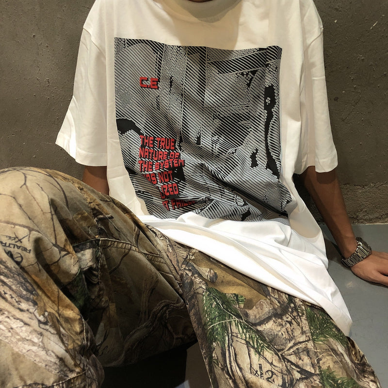 Cavempt Ce Life Cav @ Empt C.E Digital Face Printing Men's and Women's T-shirt Short Sleeve
