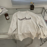 Harvard Sweatshirt Letter Print Loose Crew Neck Pullover Sweatshirt