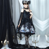 Gothic Lolita Harajuku Style Clothing Lolita Dress JSK Dark Light Flower Wedding Tea Party Small Skirt