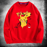 Men and Women Pokemon Pikachu Hoodie Crew Neck Pullover Sweatshirt