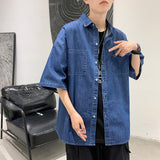 Denim Shirts Summer Denim Shirt Men's Loose Casual Mouth Shirt Coat