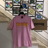 Thrasher T Shirt Thrasher Flame Loose Short Sleeve Fall Winter Couples