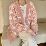 Preppy Aesthetic Outfits Spring and Autumn Loose and Lazy Style Sweater Coat Female Cardigan Top