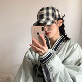 Vintage Check Baseball Cap Thin Plaid