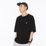 Embroidered Crew Neck Short Sleeve