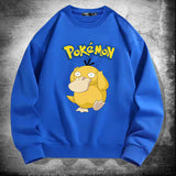 Men And Women Pokemon Pikachu Hoodie Pokémon Psyduck Crew Neck Pullover Sweatshirt