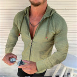 Men's Shirts Casual Slim-Fit Long-Sleeved Shirt Hooded Cardigan