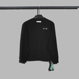 Off White Sweatshirts Long Sleeve round Neck Sweater for Autumn and Winter Embroidered Small Icon Back Texture round Neck Sweater