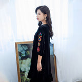 Beth Dutton Bohemian Dress Winter Autumn Midi Dresses Embroidered Vintage Travel Skirt