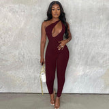 Women's Summer High Waist Tight Sleeveless Casual Sports Jumpsuit