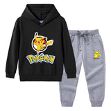 Children Pokemon Pikachu Hoodie & Pant Set Hooded Sweater Trousers Two-Piece Baby Cotton Sweater Set