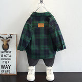 Toddler Boys Sweater Boys' Plaid Shirt Spring and Autumn