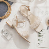 Nude Chunky Heel Sandals