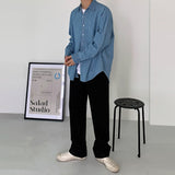 Denim Shirts Men's Spring and Autumn Loose Long Sleeve Shirt Coat