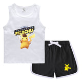 Children Pokemon Pikachu Tshirts & Shorts Leisure Sports Suction Suit Neutral