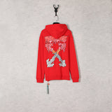 Drippy Hoodies Ow Fall/Winter Hoodie Dissolved Red Arrow Water Drop Printed Hoodie