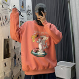 Tom and Jerry Hoodie Sweater Men's Trendy Spring and Autumn round Neck Top