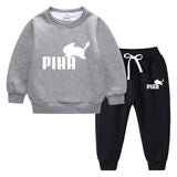 Children Pokemon Pikachu Hoodie & Pant Set Fleece Lined Padded Warm Keeping Winter Clothes Sweatershirt Suit