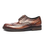 Indo Western Shoes Brogue Men's Shoes Top Layer Cowhide British Men's Shoes Hand Washed Distressed Series