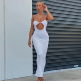 Music Festivals Rave Outfits Dress Sexy Suspenders Hollow Low Cut Backless Slim Fit Dress