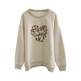 Diana Harvard Sweatshirt Heart Printing Brushed round Neck Pullover Yellow Sweater