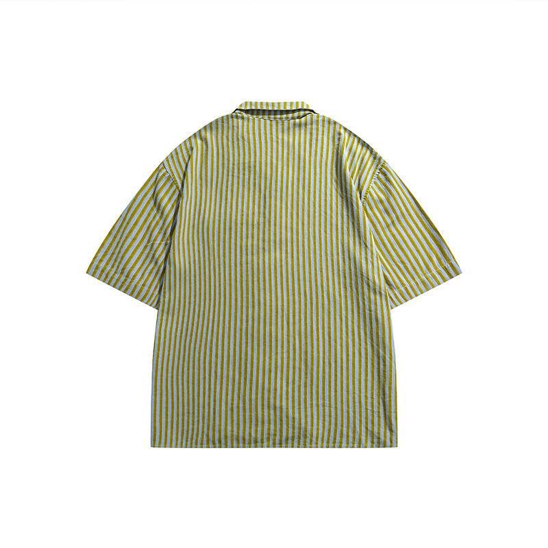 Man Summer T Shirt Contrast Color Stripes