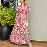 Women Bohemian Dress Spring/Summer Printed Dress for Woman Female