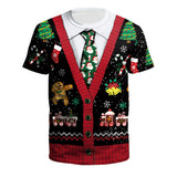 Ugly Christmas Sweater Autumn Clothing Christmas Print Couple Wear Cartoon T-shirt
